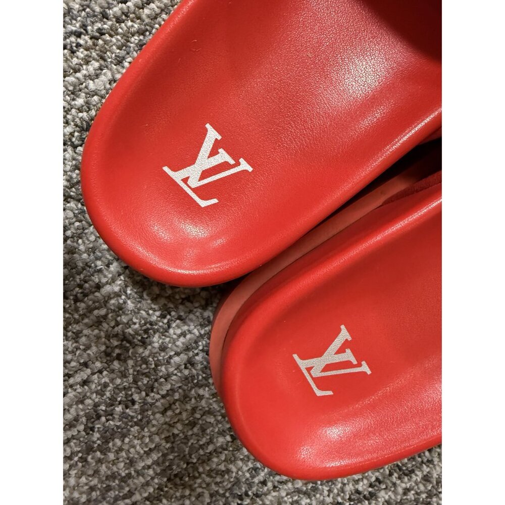Louis Vuitton Red Monogram Slide Sandals Size 8.5 - Picture 4 of 7